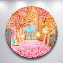 Painel Redondo Jardim Encantado Capa Sublimada de Festa Tamanho Grande ou Mini Decoração Menina