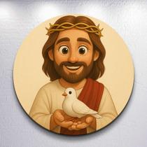 Painel Redondo Jesus e Amigos Capa Sublimada de Festa Tamanho Grande ou Mini Decoração Religiosa Painel Redondo Jesus e Amigos Capa Sublimada de Festa Tamanho Grande ou Mini Decoração Religiosa