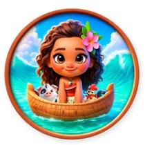 Painel Redondo M0ana 50x50 cm Tecido Sublimado Com Elástico M0ana Baby