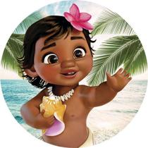 Painel Redondo Moana Baby 3d Tecido Sublimado C/ Elástico