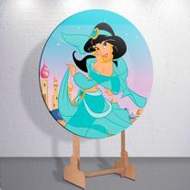 Painel Redondo Princesa Tapete Jas Capa Sublimada de Festa Tamanho Grande ou Mini Decoração Infantil