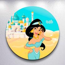 Painel Redondo Princesa Tapete Jas Capa Sublimada de Festa Tamanho Grande ou Mini Decoração Infantil