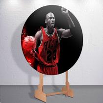 Painel Redondo Rei Do Basquete Capa Sublimada de Festa Tamanho Grande ou Mini Decoração Michael