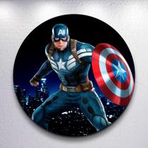 Painel Redondo Sublimadas Super Herói Capitão Capas 150x150 50x50 Festa Grande Decoração Mini