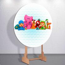 Painel Redondo Sublimado Capa Decorativa Turma Amigos Poco Baby Festa Estampa Mini ou Grande