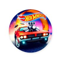 Painel Redondo Sublimado Tema HTW carro corrida 50x50