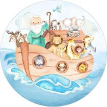 Painel Redondo Tecido Sublimado 3D Arca De Noé Frd-5770