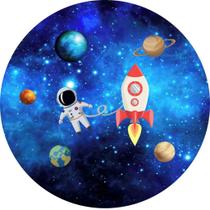 Painel Redondo Tecido Sublimado 3D Astronauta e Galáxia WRD-2593 - Wear