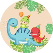 Painel Redondo Tecido Sublimado 3D Dino Baby Frd-5821