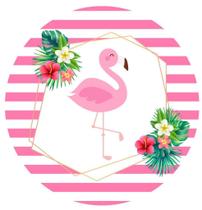 Painel Redondo Tecido Sublimado 3D Flamingo WRD-799 - Wear