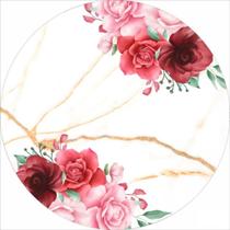 Painel Redondo Tecido Sublimado 3D Floral WRD-3195 - Wear