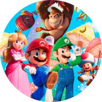 Painel Redondo Tecido Sublimado Mari0 Br0ss 50x50 c/elastico