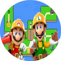 Painel Redondo Tecido Sublimado Mari0 Br0ss 50x50 c/elastico