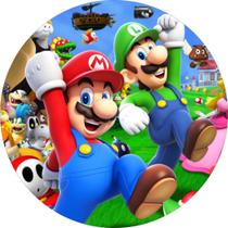 Painel Redondo Tecido Sublimado Mari0 Br0ss 50x50 c/elastico