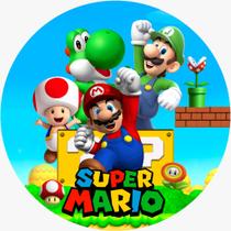 Painel Redondo Tecido Sublimado Mari0 Br0ss 50x50 c/elastico