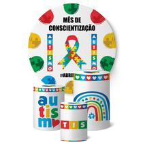 Painel Redondo Trio de Cilíndros Conscientização do autismo Quebra cabeça Painel Redondo Trio de Cilíndros Conscientização do autismo Quebra cabeça