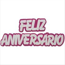 Painel Relevo para Decoração Feliz Aniv Branco E Rosa - Piffer Painel Relevo para Decoração Feliz Aniv Branco E Rosa - Piffer