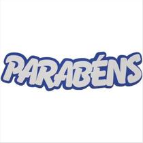 Painel Relevo para Decoração Parabens Branco E Azul - Piffer