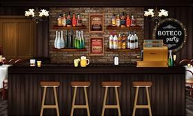 Painel Retangular 3D Sublimado Boteco 2,0X1,5 Frt-1862