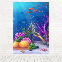 Painel Retangular 3D Sublimado Fundo Do Mar 1,5X2,2 Frt-2444