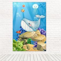 Painel Retangular 3D Sublimado Fundo Do Mar 1,5X2,2 Frt-3530