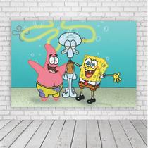 Painel Retangular Bob Esponja Amigos 1,5X1,0M Lona Fosca