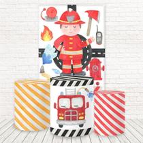 Painel Retangular Capas Tecido Sublimado Bombeiro Fkpc-1264