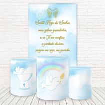 Painel Retangular E Capas 3D Sublimado Batizado Fkpc-1542