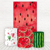 Painel Retangular E Capas 3D Sublimado Melancia Fkpc-983