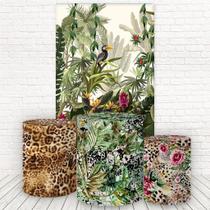 Painel Retangular E Capas 3D Sublimado Tropical Fkpc-593