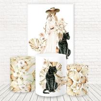 Painel Retangular E Capas Tecido Animal Print Fkpc-1303