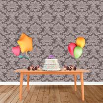 Painel Retangular em Jacquard Cinza e Crú Medalhão