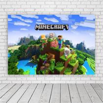 Painel Retangular Minecraft 1,5X1,0M Lona Fosca