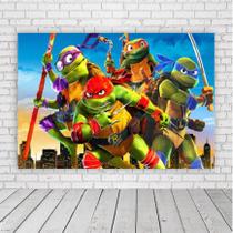 Painel Retangular Tartarugas Ninja 1,5X1,0M Lona Fosca