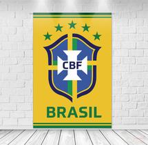 Painel Retangular Tecido Sublimado Seleção Brasileira 001 1,50x2,20- IMPAKTO VISUAL
