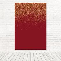 Painel Retangular Tecido Sublimado Vermelho Efeito Glitter Ouro 3D - 1,50 X 2,20 WRT-3018