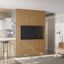 Painel Ripado 1.8 Para Tv até 75 com 2,50 x 1,80 Emily-Nature Fosco - EdeCasaMoveis