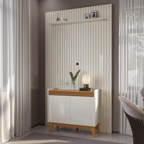 Painel Ripado 139cm com Buffet Ripado 2 Portas 92cm Painel Ripado 139cm com Buffet Ripado 2 Portas 92cm