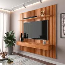 Painel Ripado 180x184cm Para TV 75 Polegadas Antares Patrimar Cinamomo
