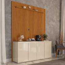 Painel Ripado 184cm Com Buffet 4 Portas Oslo 180cm
