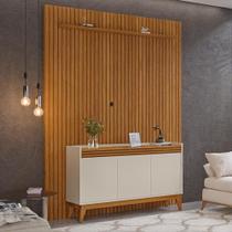 Painel Ripado 184cm com Buffet Ripado 3 Portas 136cm