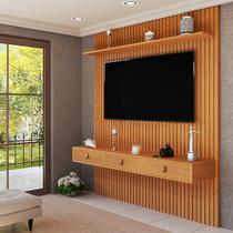 Painel Ripado 184cmTV até 65 Pol Nicho, Gaveta, Prateleira Cor:Naturale Painel Ripado 184cmTV até 65 Pol Nicho, Gaveta, Prateleira Cor:Naturale