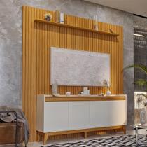 Painel Ripado 229cm com Buffet Ripado 4 Portas 180cm