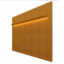 Painel Ripado 230x250 Com LED Para TV 85 Polegadas Nobre Gelius Naturale MDF VixeDecor