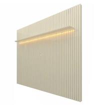 Painel Ripado 230x250 Com LED Para TV 85 Polegadas Nobre Gelius Off White Painel Ripado 230x250 Com LED Para TV 85 Polegadas Nobre Gelius Off White