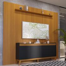 Painel Ripado 273cm com Buffet Ripado 4 Portas 180cm Painel Ripado 273cm com Buffet Ripado 4 Portas 180cm