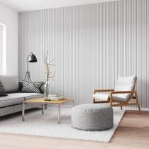 Painel Ripado Acústico Madeira Natural Branco 270x32cm