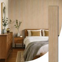 Painel Ripado Acústico Madeira Natural Ikara - 270x32cm