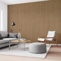 Painel Ripado Acústico Madeira Natural - Tauari 270 cm x 32 cm