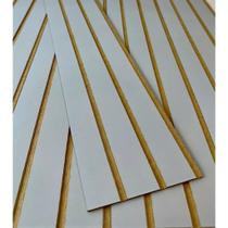 Painel Ripado Autocolante MDF 45x11cm KIT 10 Placas de Alta Qualidade Revestimento Decorativo Parede